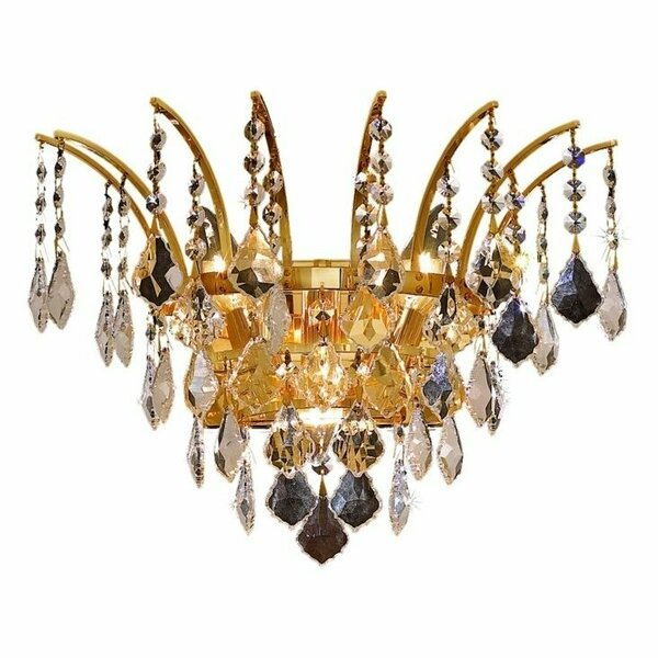 Elegant Lighting Royal Cut Clear Crystal Victoria 3-Light Crystal Wall Sconce 8033W16G/RC